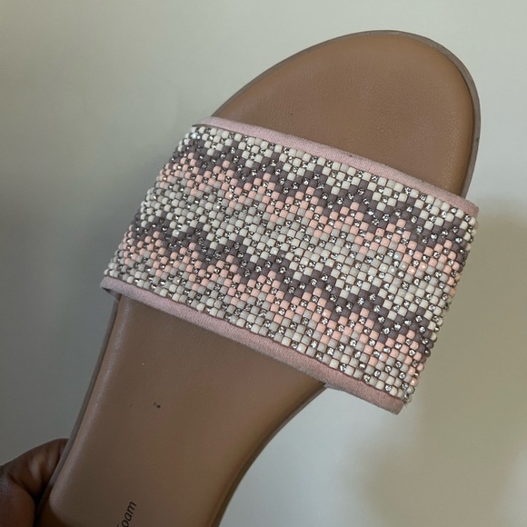 Pink, Grey, White, sparkly sandals with memory foam - Picture 2 of 2